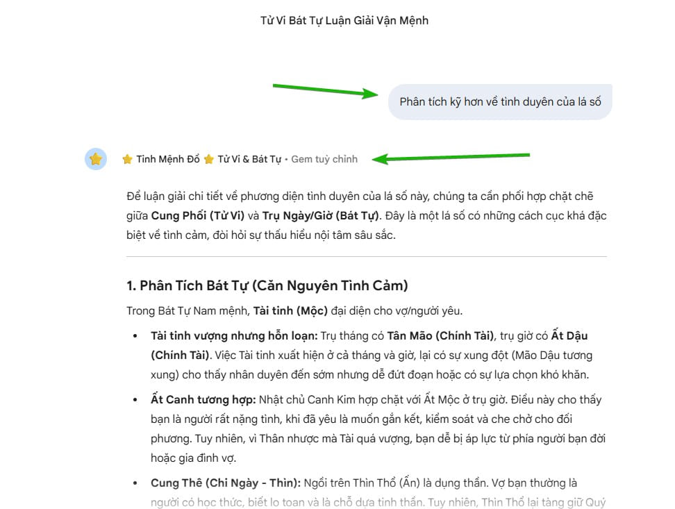 App Tinh Mệnh Đồ trên Gemini